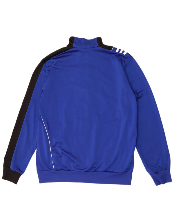 Adidas Mens Tracksuit Top Jacket UK 42/44 Large Blue Colourblock Polyester