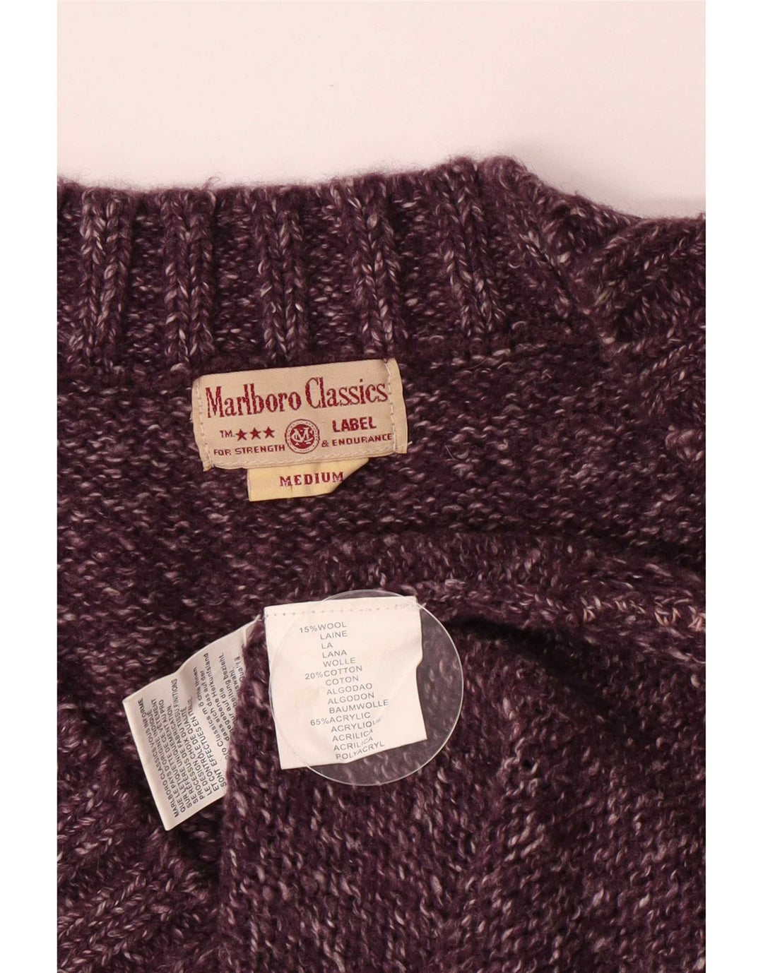 Marlboro Classics Damen-Pullover mit V-Ausschnitt, UK 14, mittelviolett gefleckt