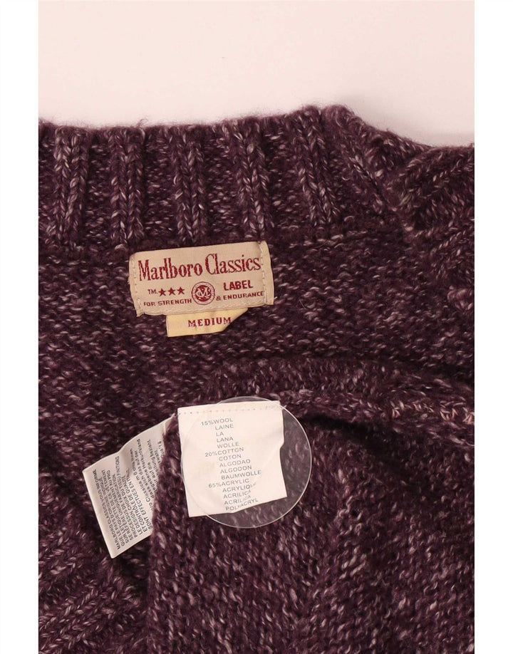 Marlboro Classics Damen-Pullover mit V-Ausschnitt, UK 14, mittelviolett gefleckt