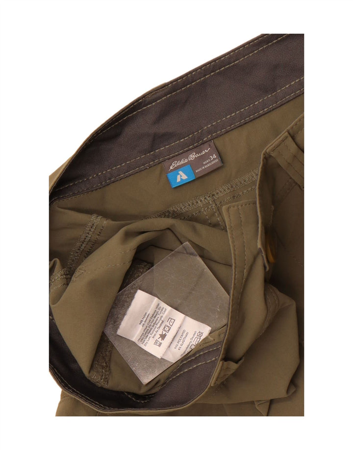 Eddie Bauer Herren Cargoshorts W34 Large Khaki Nylon