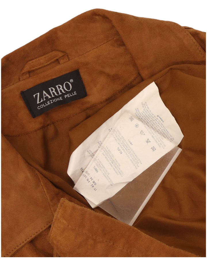 Zarro Damen Wildlederjacke IT 42 Mittelbraunes Leder