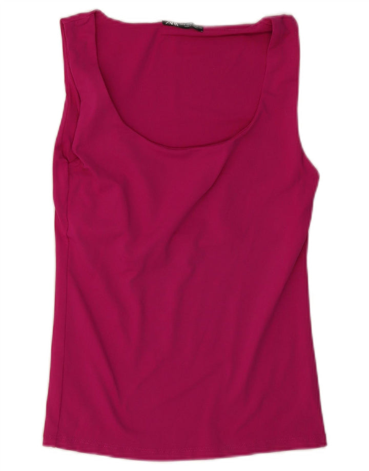 Zara Damen Weste Top UK 12 Mittelrosa