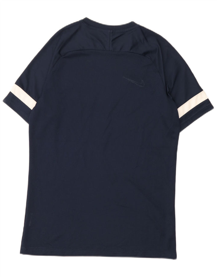 Nike Herren Dri Fit T-Shirt-Oberteil Mittelgroßes marineblaues Farbblock-Polyester
