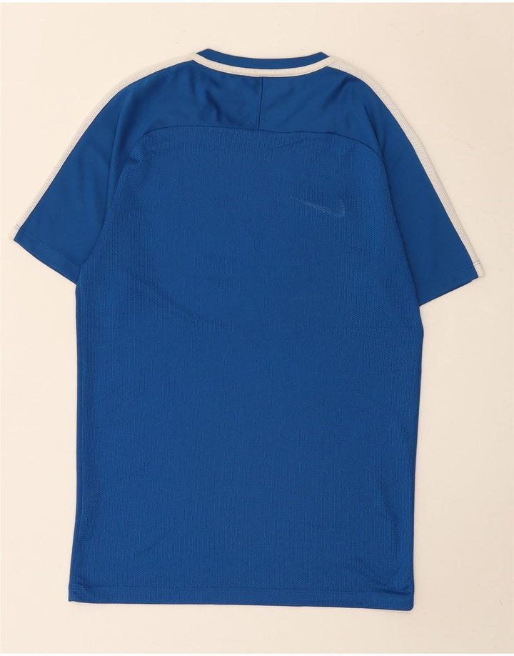 Nike Herren Dri Fit T-Shirt Top Small Blaues Colourblock-Polyester