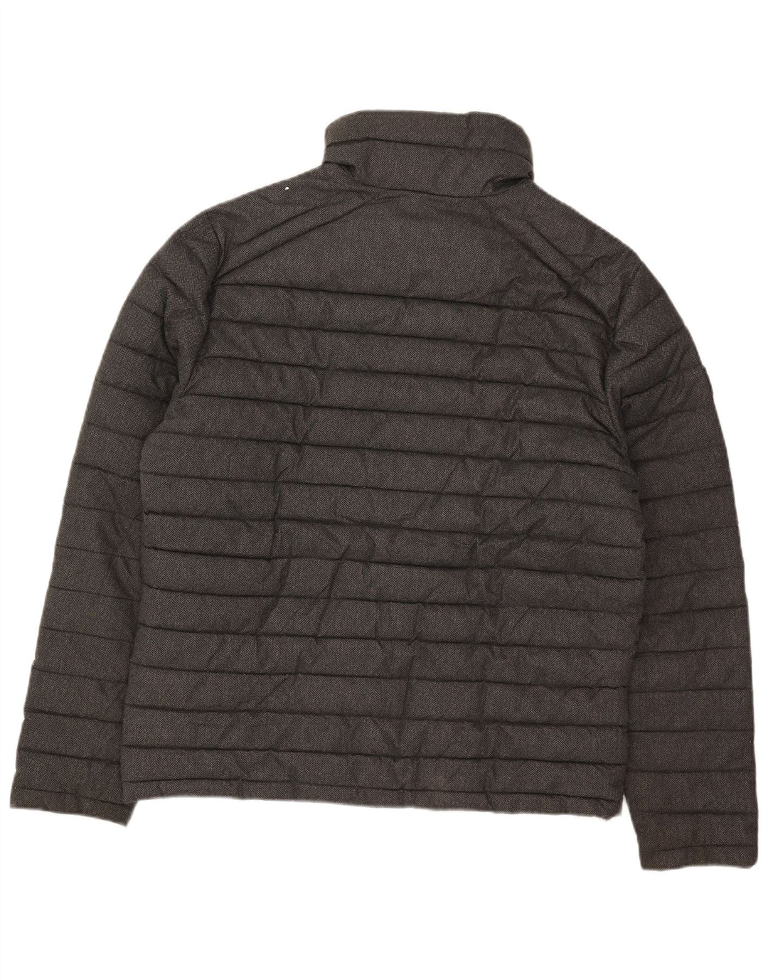 Superdry Herren Wattierte Jacke UK 42 XL Graues Fischgräten-Polyester