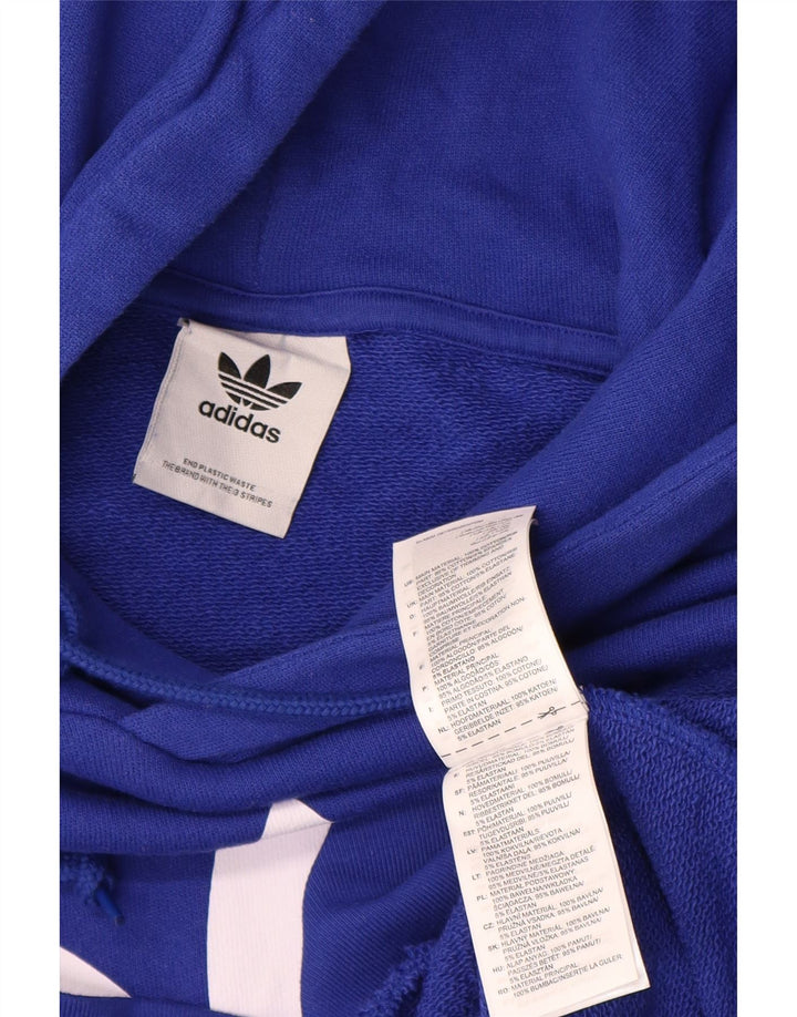 Adidas Herren Graphic Hoodie Pullover mittelblaue Baumwolle