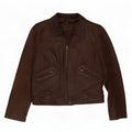In Extenso Damen Lederjacke UK 14 Mittelbraun