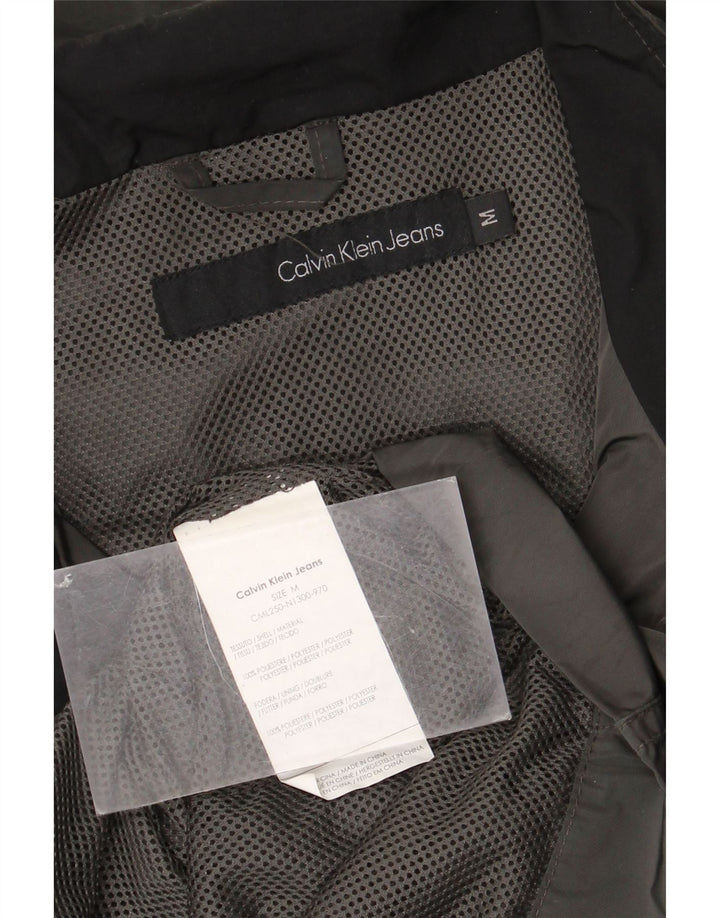 Calvin Klein Jeans Herren Graphic Utility Jacke UK 38 Mittelgraues Polyester