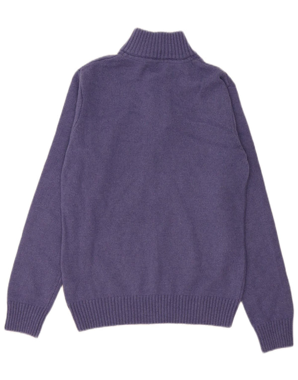 Crew Clothing Herren-Pullover mit Knopfkragen, XS, violette Lammwolle