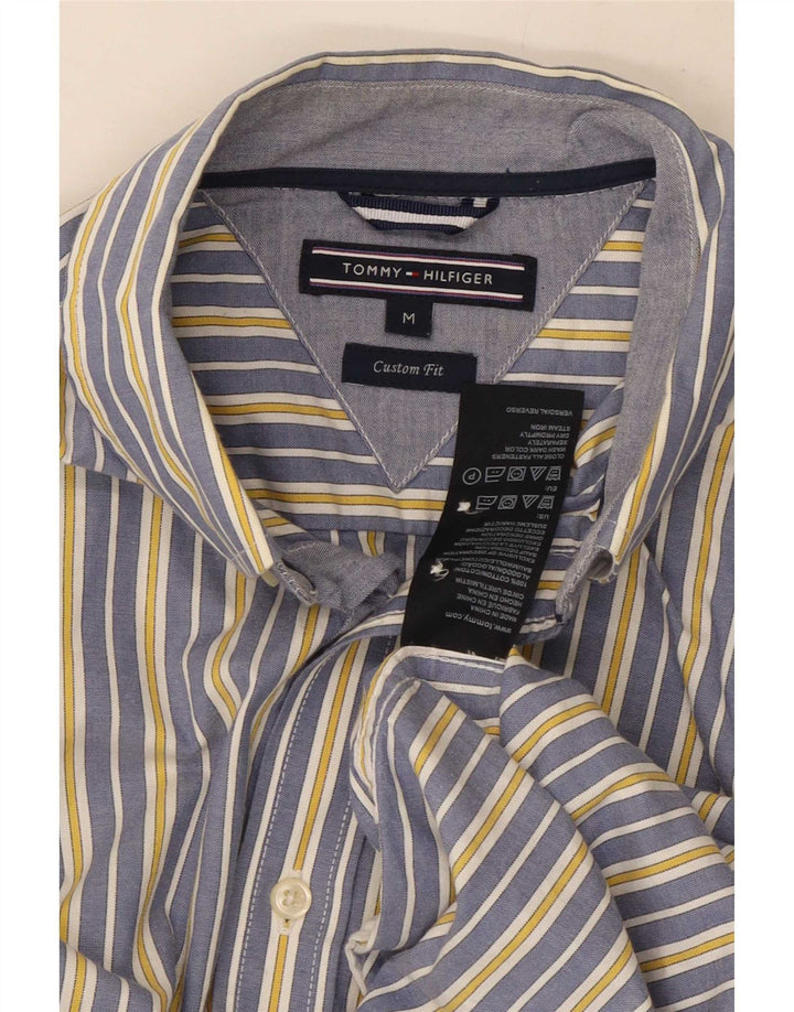 Tommy Hilfiger Herren-Hemd mit individueller Passform, mittelblau, gestreift, Baumwolle