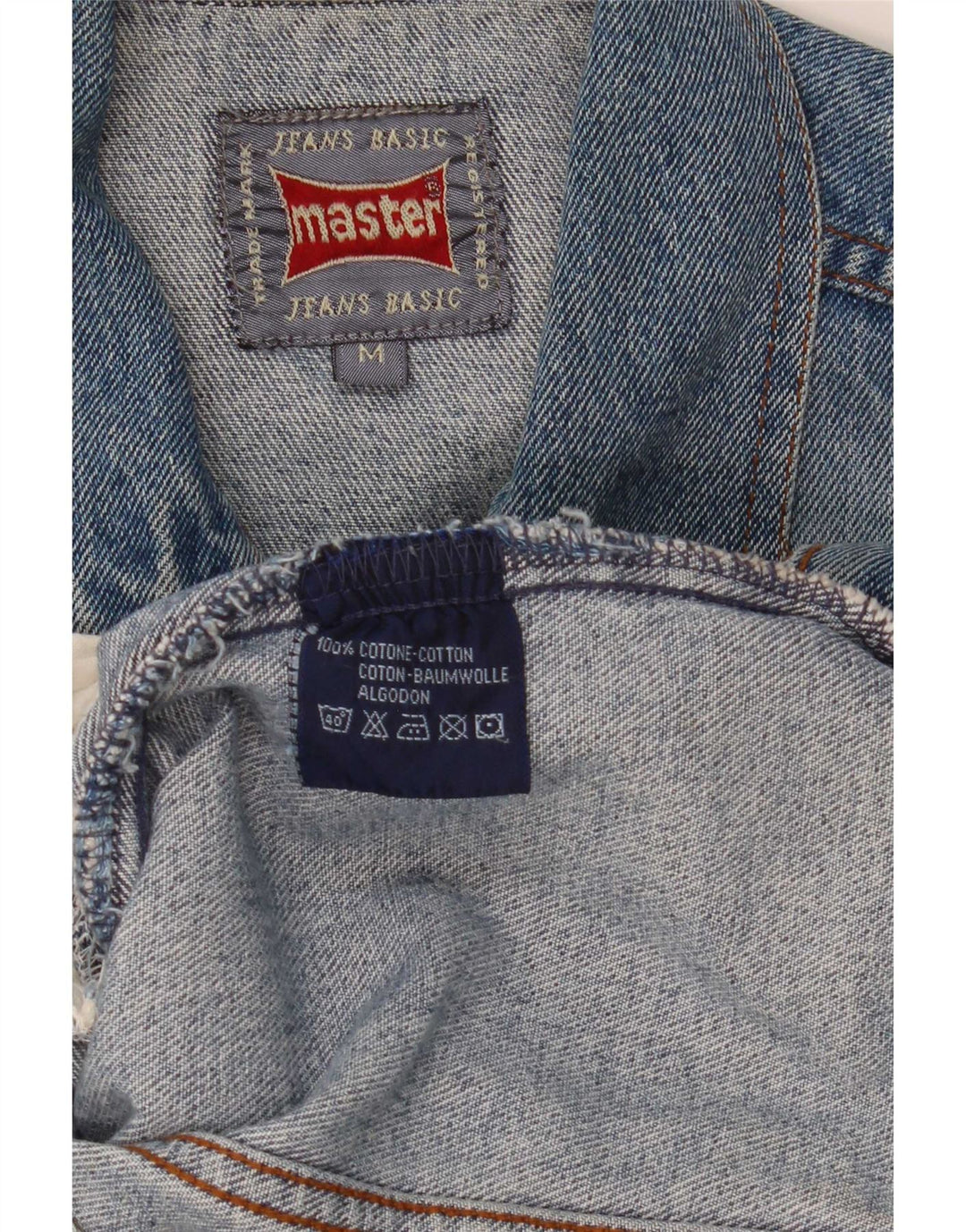 Master Herren Jeansjacke UK 38 Mittelblaue Baumwolle