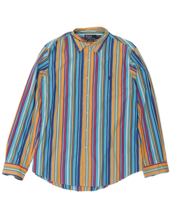 Polo Ralph Lauren Herrenhemd, Größe 16 40/41, groß, mehrfarbig gestreift