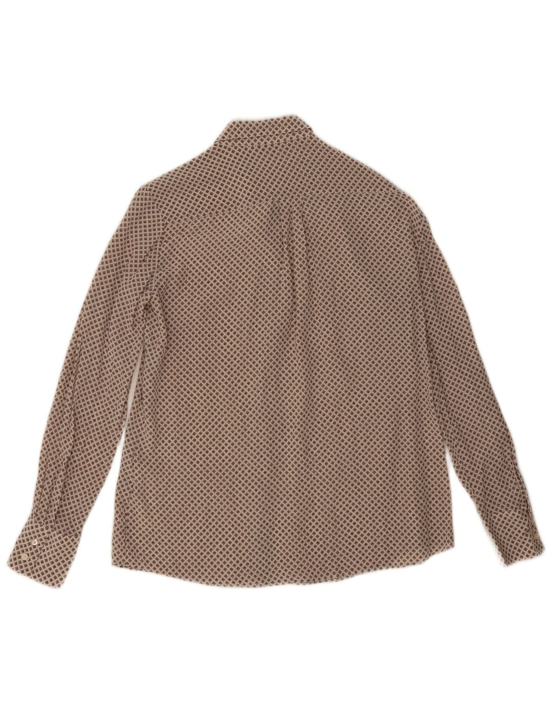 Massimo Dutti Damen Hemdbluse EU 38 Kleine beige geometrische Seide