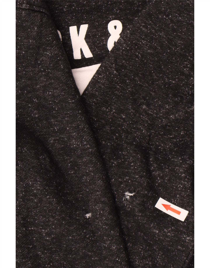 Jack & Jones Herren-Kapuzenpullover mit Grafik, mittelschwarz meliert