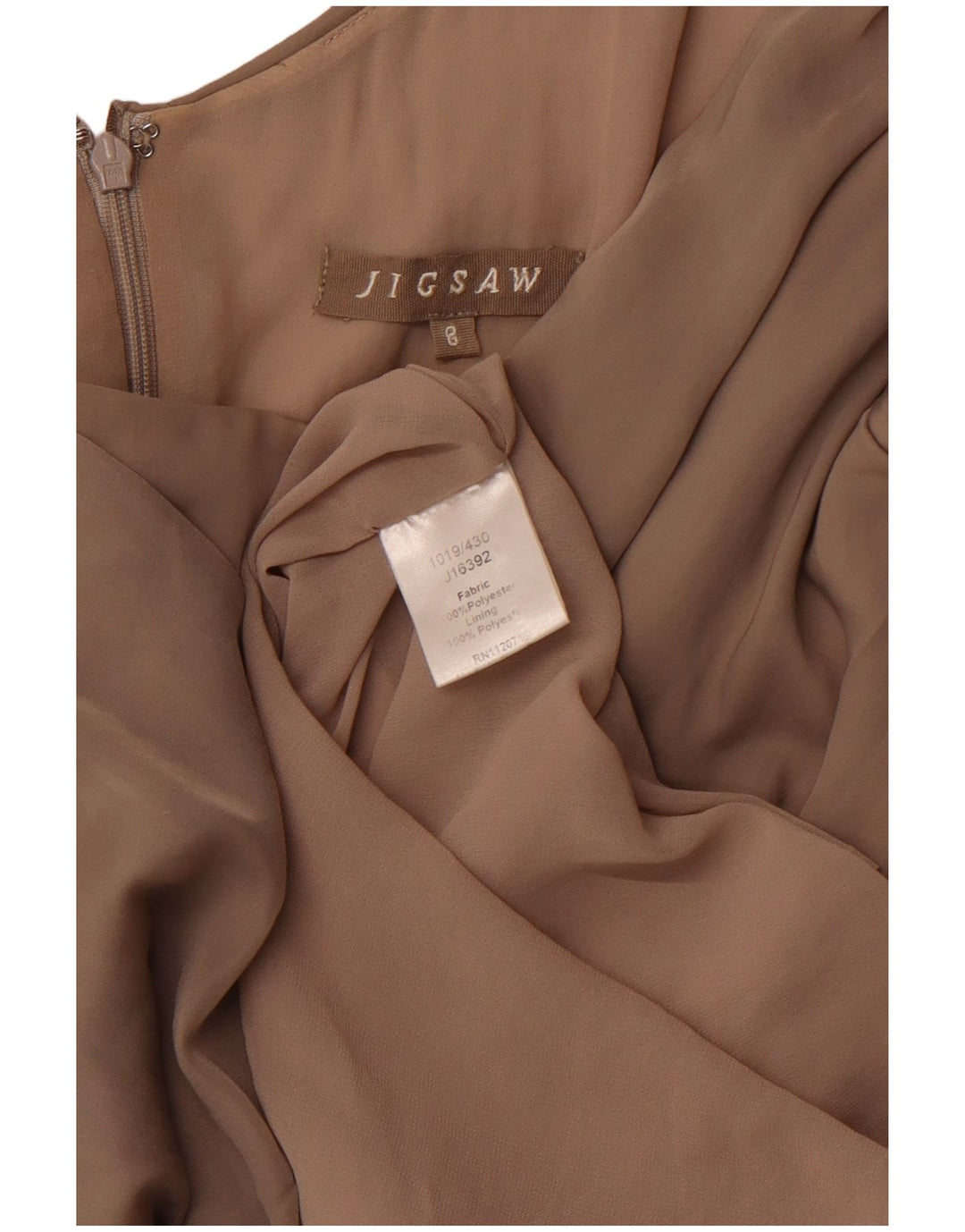 JIGSAW Damen Etuikleid UK 8 Small Beige Polyester