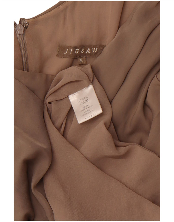 JIGSAW Damen Etuikleid UK 8 Small Beige Polyester