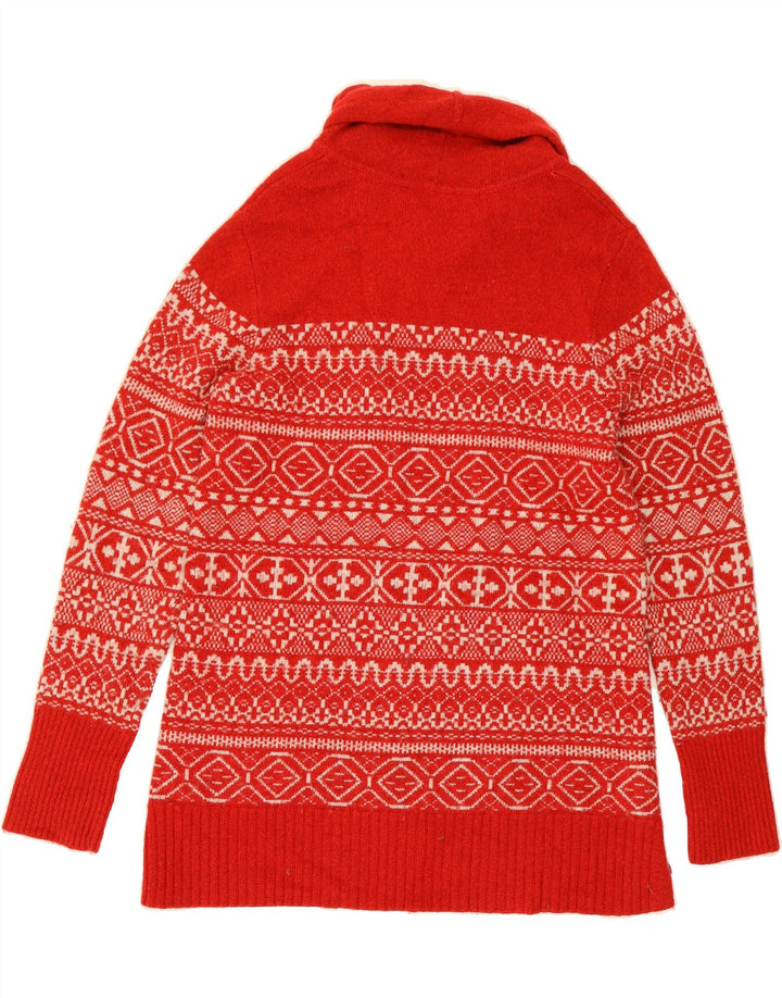 EDDIE BAUER Womens Roll Neck Jumper Sweater UK 16 Large Red Fair Isle Vintage Eddie Bauer and Second-Hand Eddie Bauer from Messina Hembry 