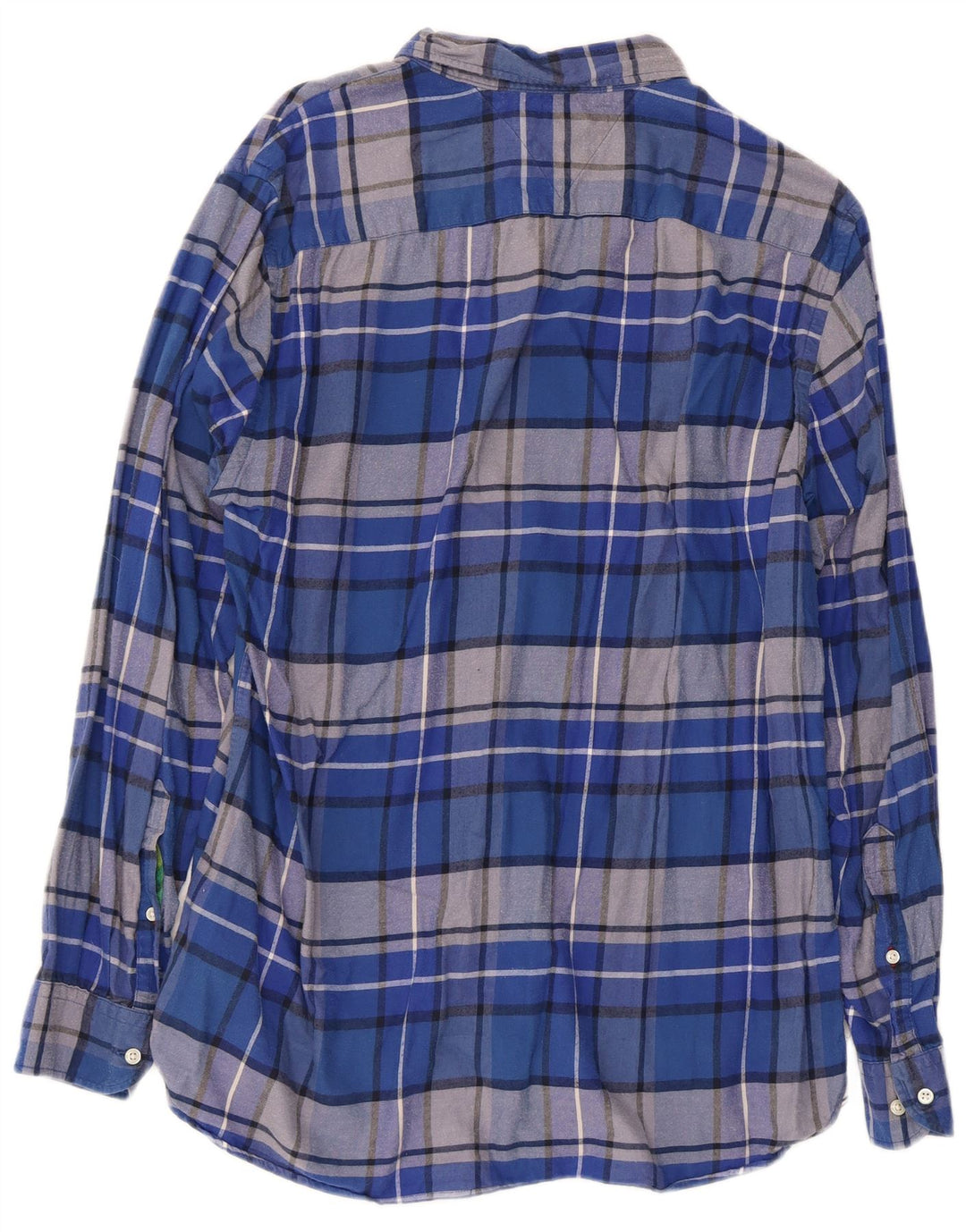 Tommy Hilfiger Herren-Hemd mit normaler Passform, groß, blau kariert, Baumwolle