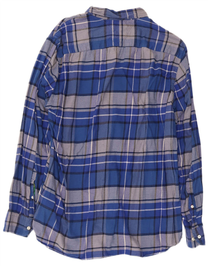 Tommy Hilfiger Herren-Hemd mit normaler Passform, groß, blau kariert, Baumwolle