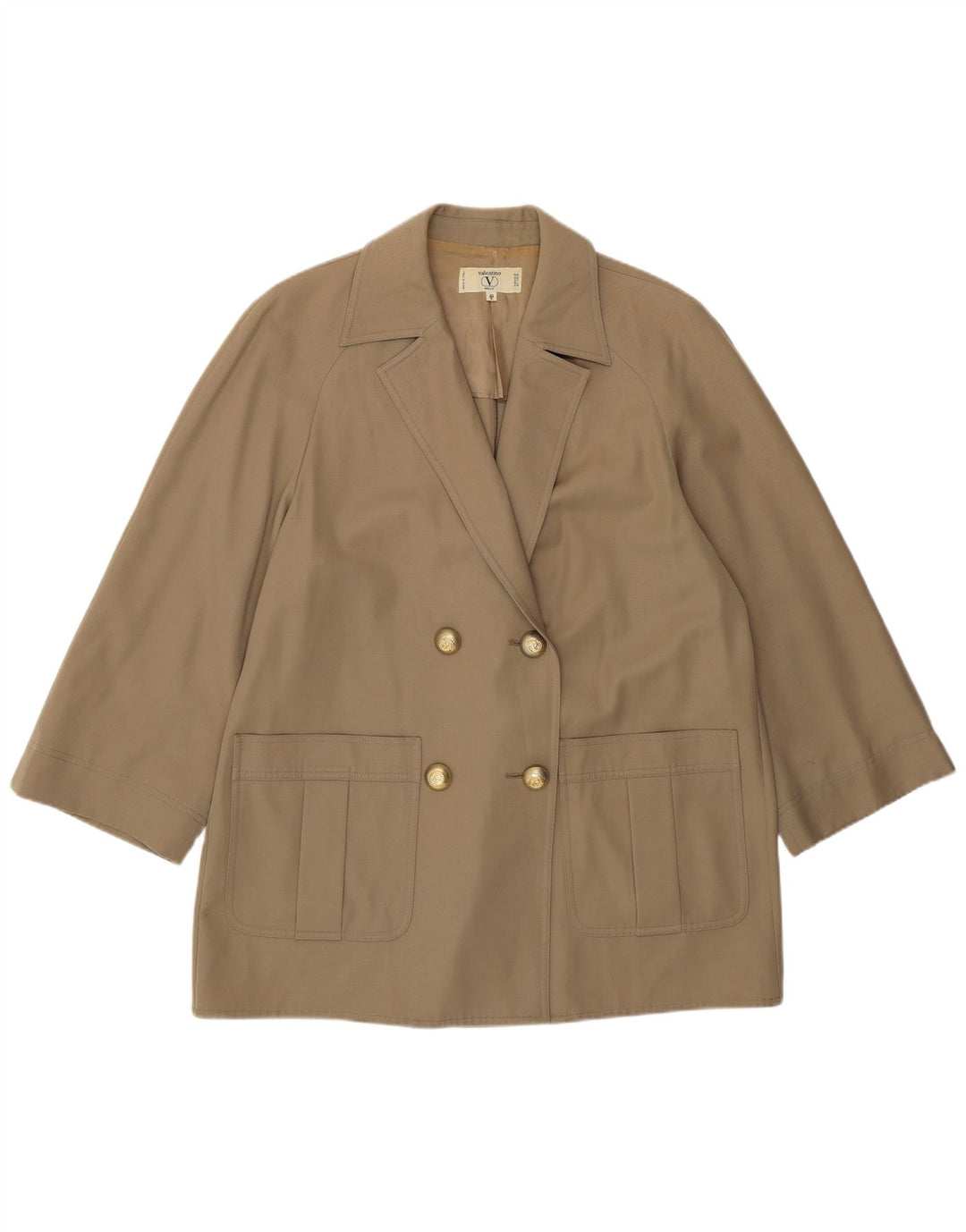 Valentino Womens Miss V übergroße Blazerjacke IT 40 Small Beige