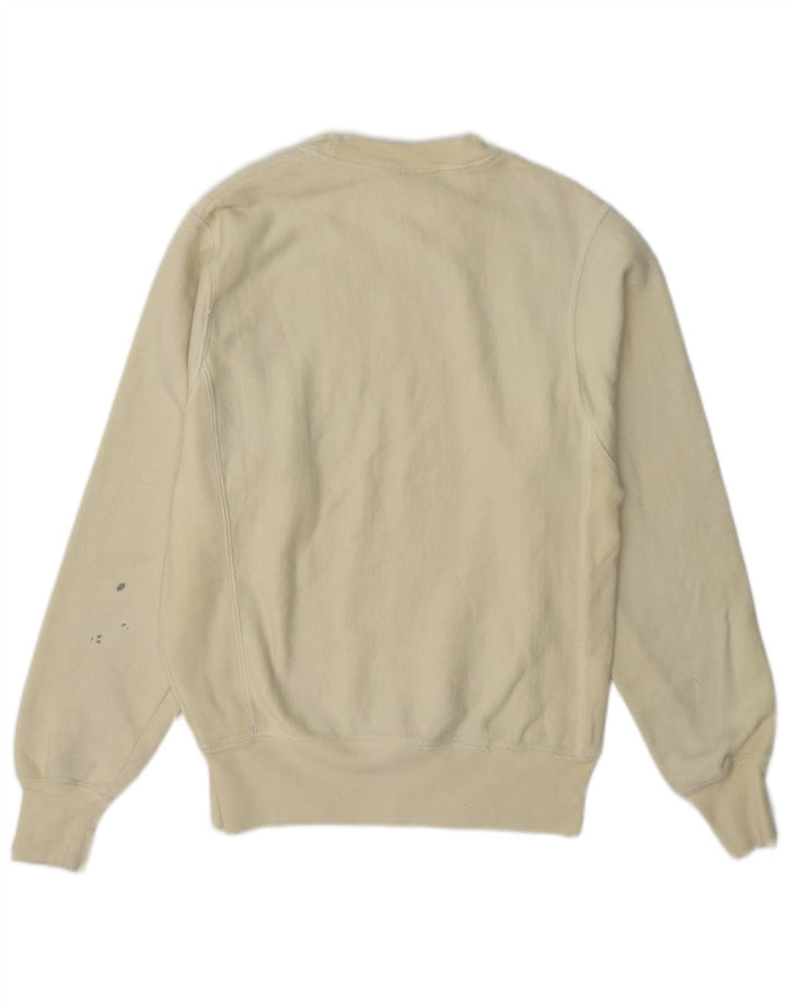 Champion Herren-Sweatshirt-Pullover XS aus weißer Baumwolle