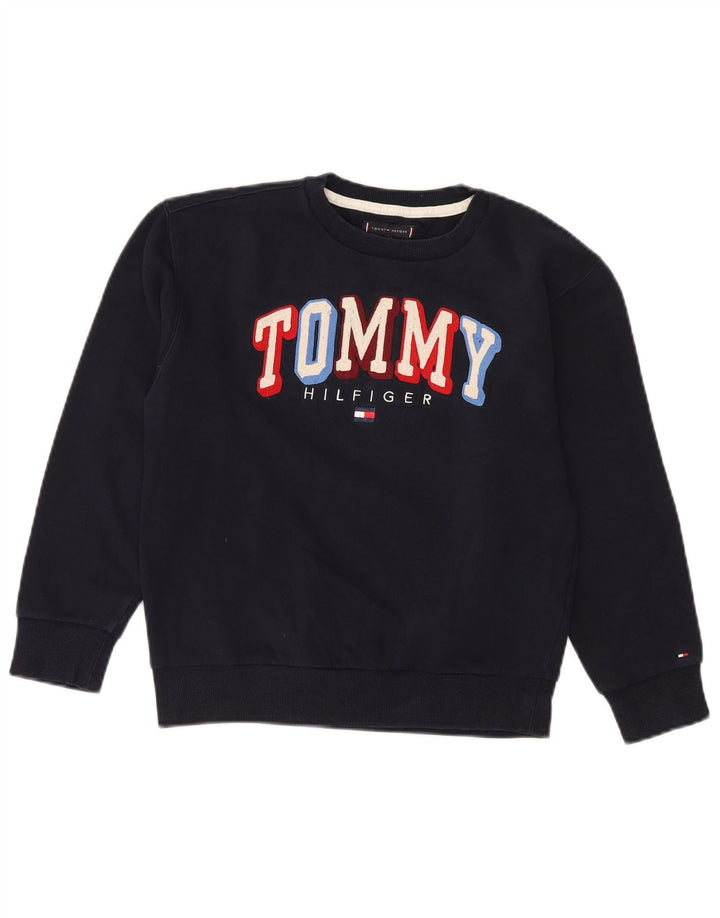 TOMMY HILFIGER Grafik-Sweatshirt für Jungen, 11–12 Jahre, marineblaue Baumwolle