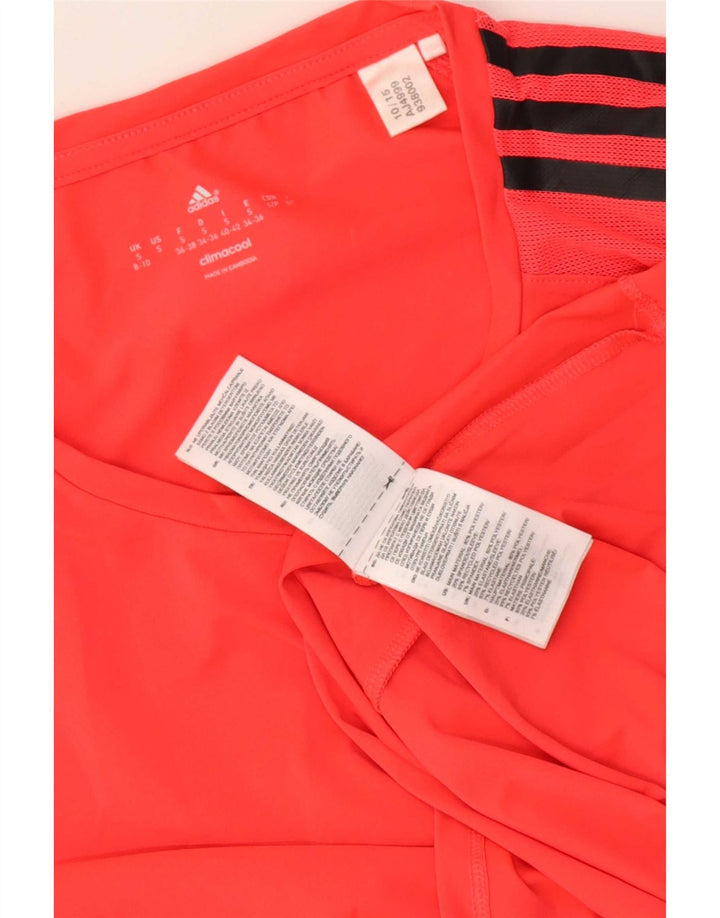 Adidas Damen Climacool T-Shirt Top UK 8/10 Small Rot Polyester
