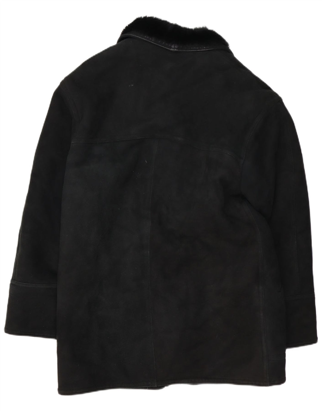 VINTAGE Herren-Shearling-Mantel IT 48 Medium Black Shearling