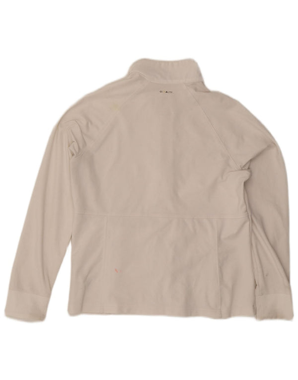 Adidas Damen Trainingsanzug Top Jacke UK 16 Large Weiß Polyester