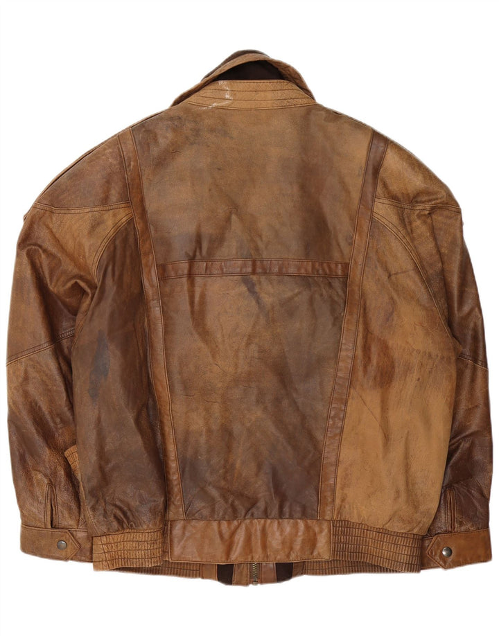 Vintage Herren Lederjacke IT 50 Großes braunes Leder