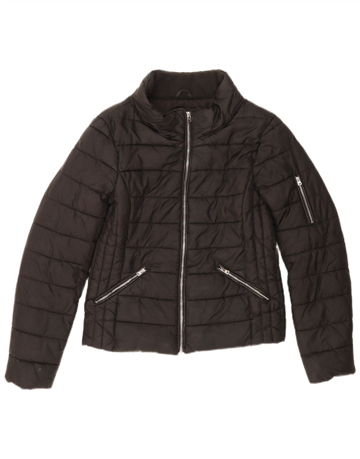 Zara Damen Trafaluc Wattierte Jacke UK 10 Small Schwarz