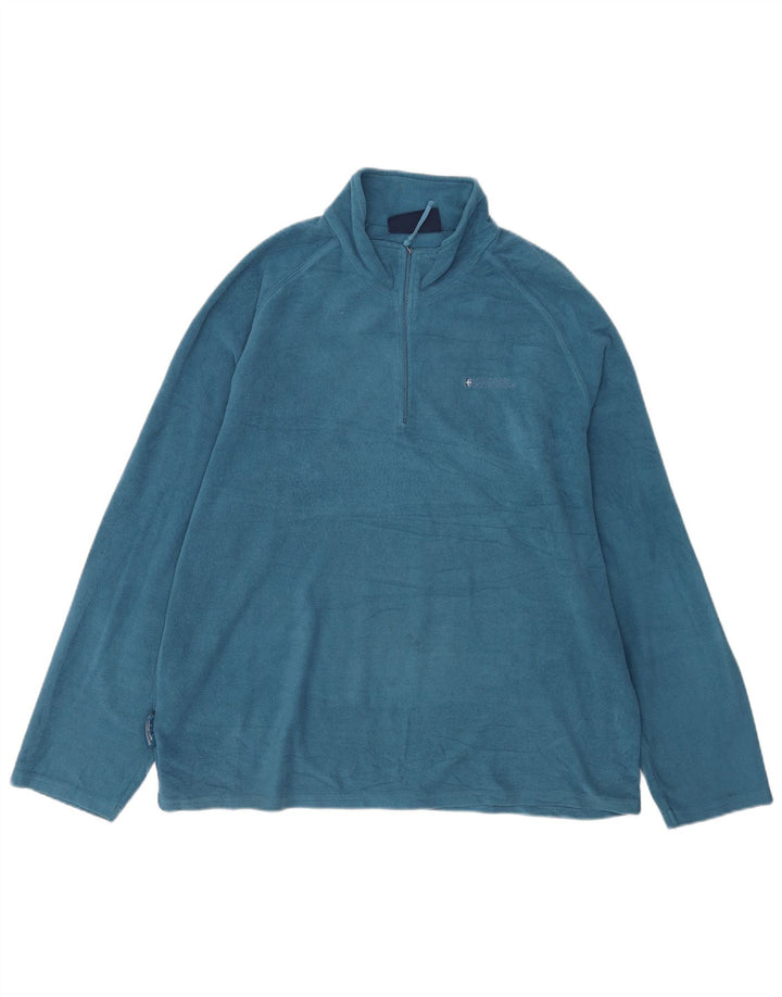 Mountain Warehouse Herren-Fleecepullover mit Reißverschluss am Kragen, XL, Blau, Polyester