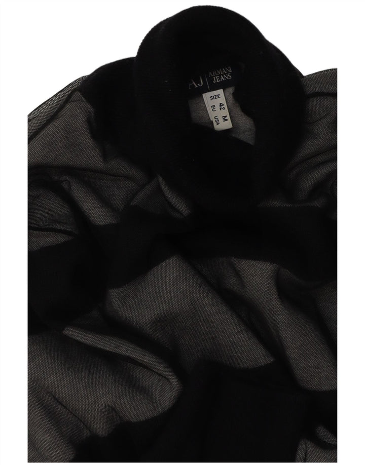 Armani Jeans Damen Rollkragenpullover Pullover UK 12 Mittelgrau gestreift