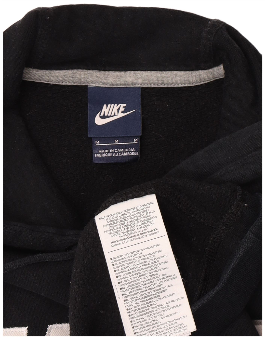 Nike Herren-Kapuzenpullover mit Grafik, mittelschwarz, Baumwolle