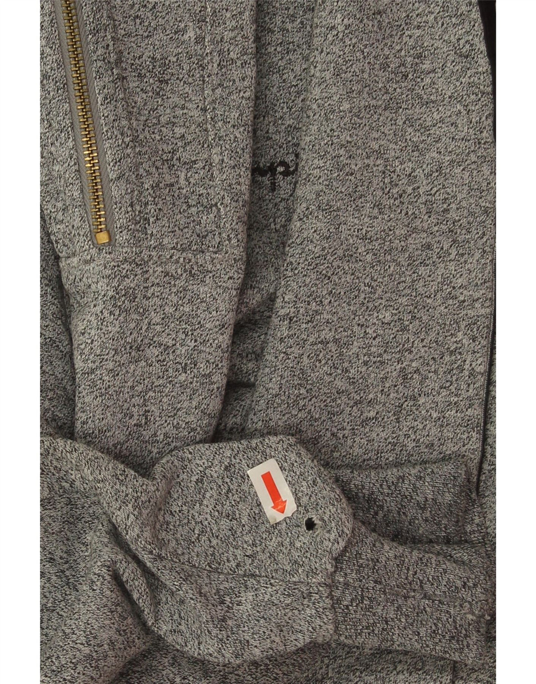 Champion Herren-Sweatshirt mit grafischem Reißverschluss, Mittelgrau, Farbblock
