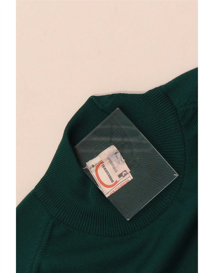 Vintage Damen Rollkragenpullover Pullover UK 12 Mittelgrün