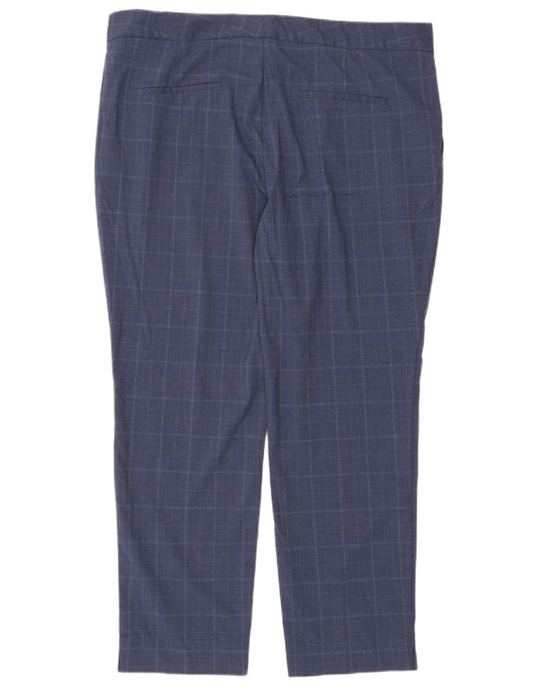 Gerade Anzughose für Damen von Zara, EU 44, XL, W34, L27, Marineblau mit Hahnentrittmuster