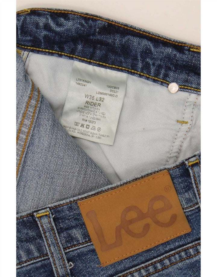 Lee Herren Rider Slim Jeans W36 L32 Blaue Baumwolle