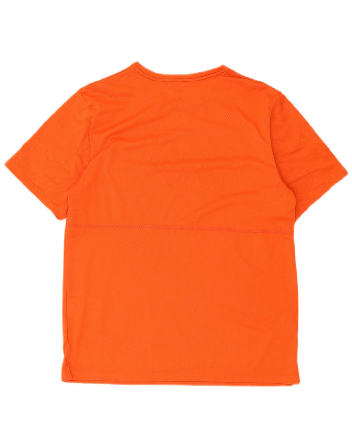 Nike Herren Dri Fit Grafik-T-Shirt-Oberteil aus mittelorangefarbenem Polyester