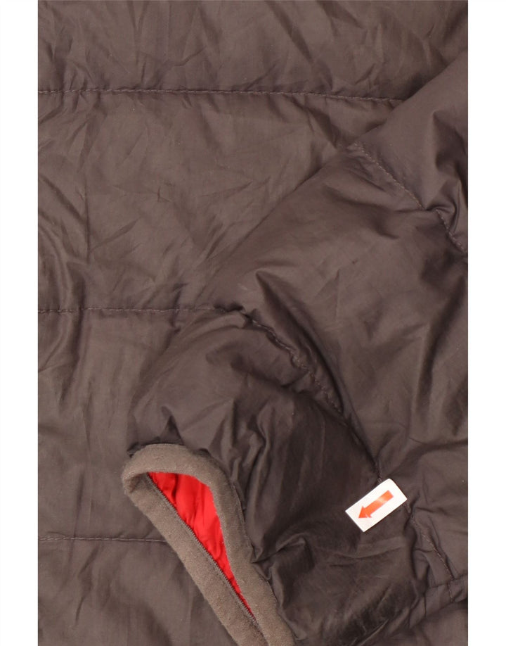 Jack Wolfskin Wattierte Herrenjacke mit Kapuze, UK 40/42, großes graues Polyester