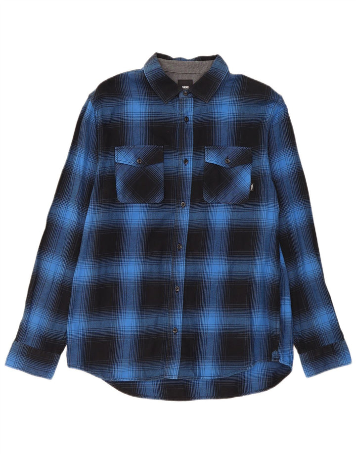 Vans Herren-Flanellhemd mit klassischer Passform, mittelblau karierte Baumwolle