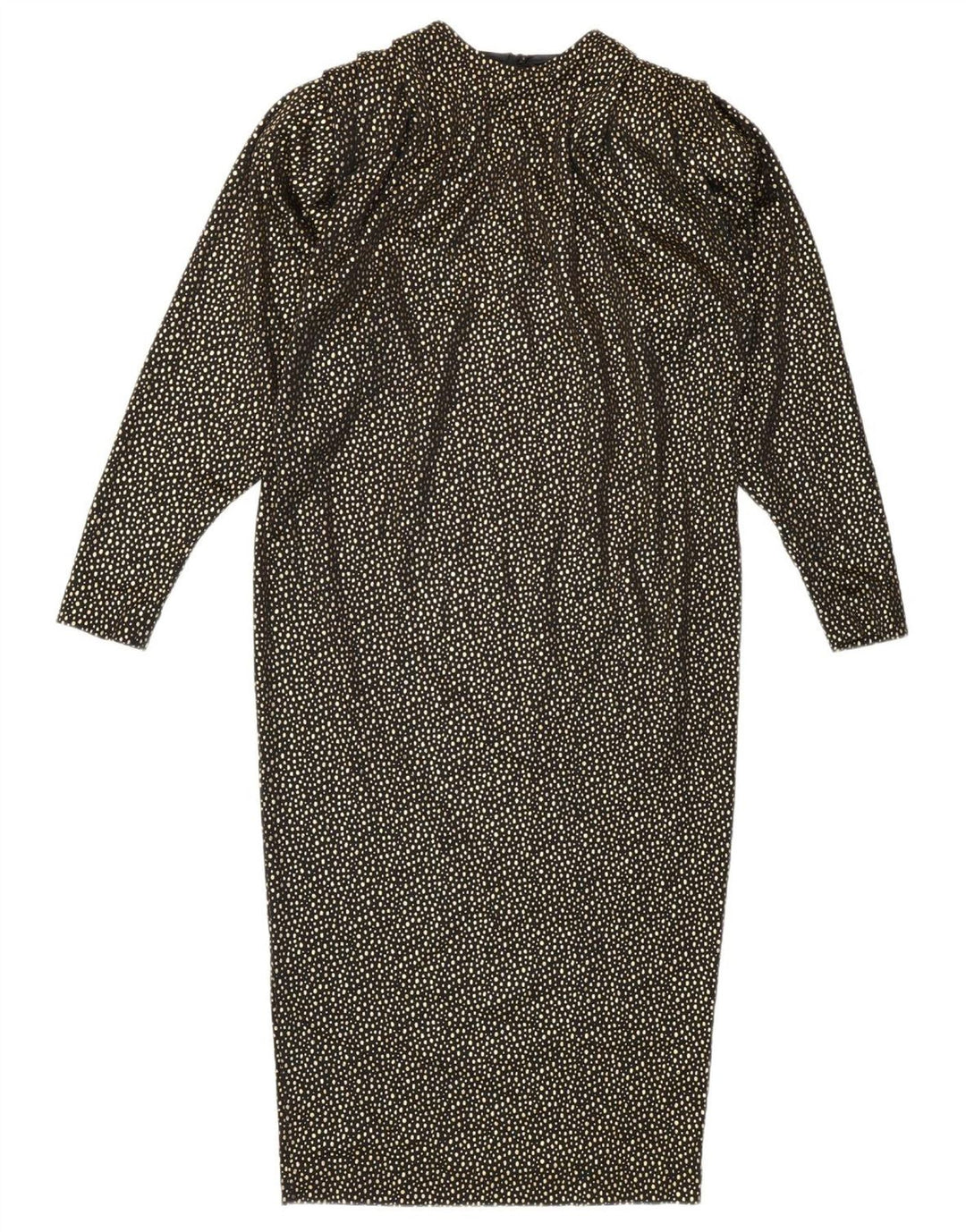 Vintage Damen Langarm-Etuikleid IT 42 Mittelgold gefleckt