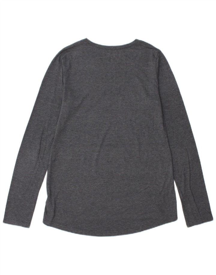REEBOK Womens Top Long Sleeve UK 10 Small  Grey Polyester