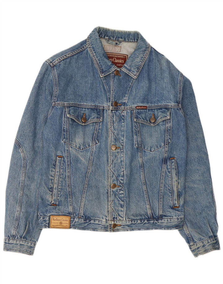 Marlboro Classics Herren Jeansjacke UK 38 Mittelblaue Baumwolle