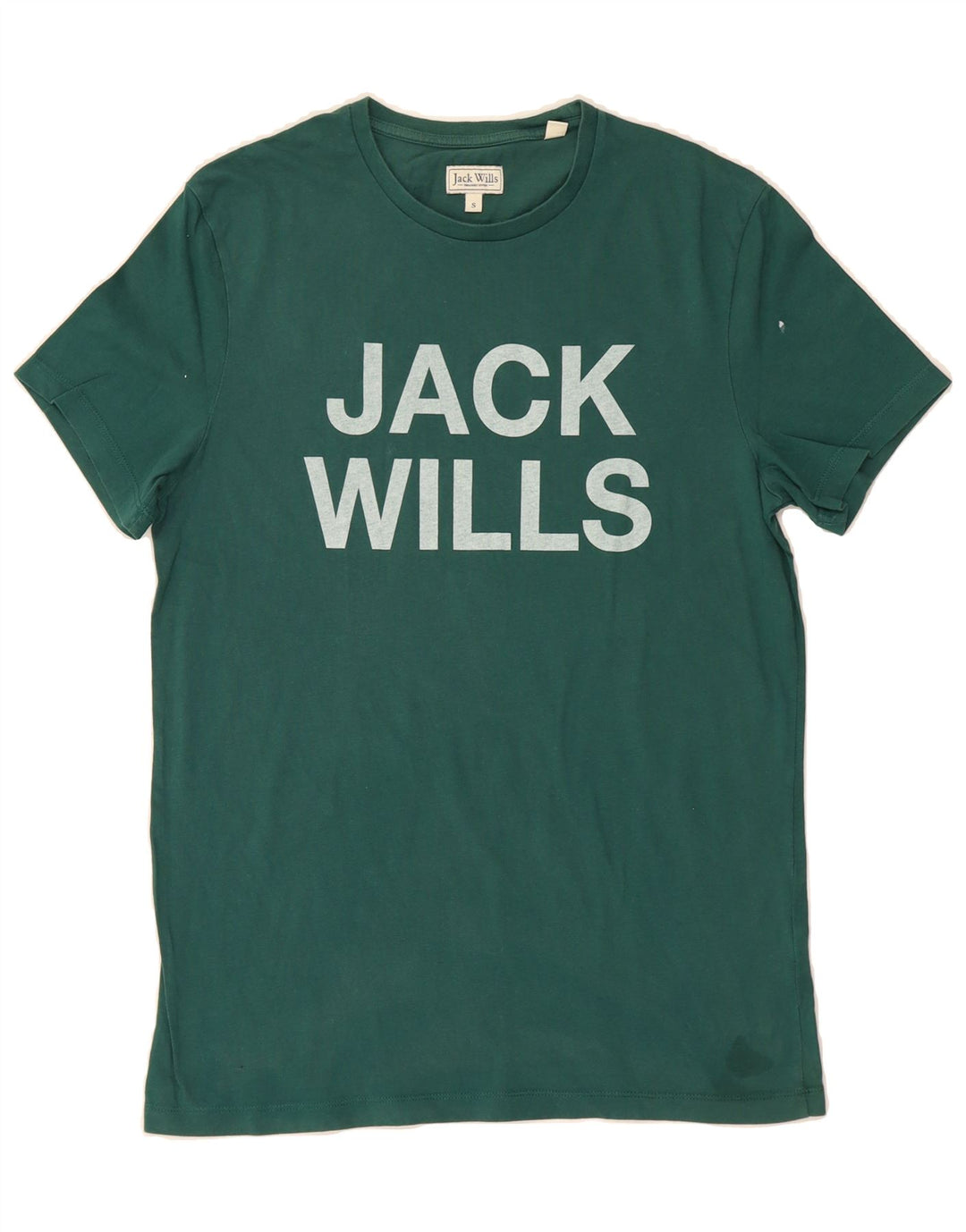 JACK WILLS Mens Graphic T-Shirt Top Small Green Cotton Vintage Jack Wills and Second-Hand Jack Wills from Messina Hembry 