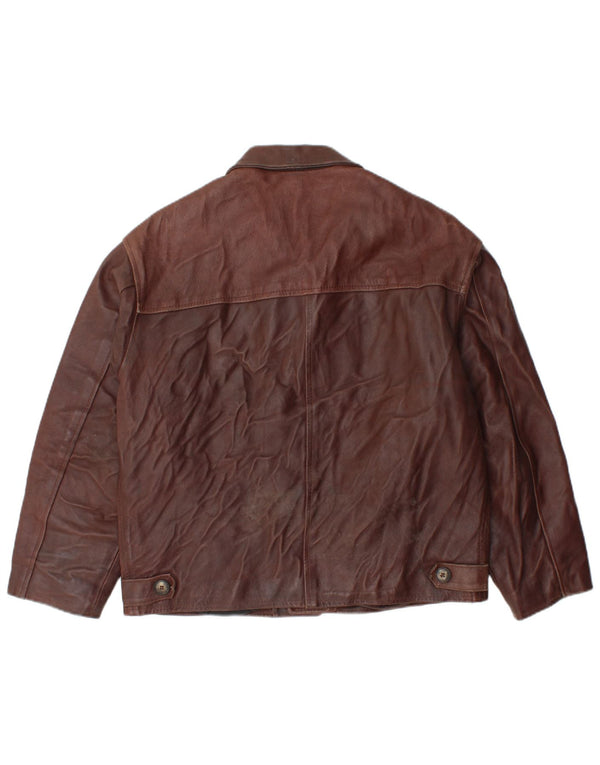 VINTAGE Herren Lederjacke UK 38 Mittelbraunes Leder