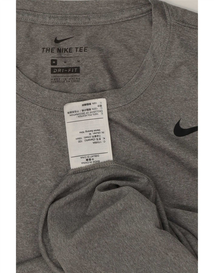 Nike Herren Dri Fit T-Shirt-Oberteil aus mittelgrauem Polyester