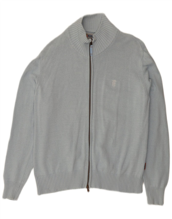 ARMATA DI MARE Mens Cardigan Sweater Medium Blue Cotton
