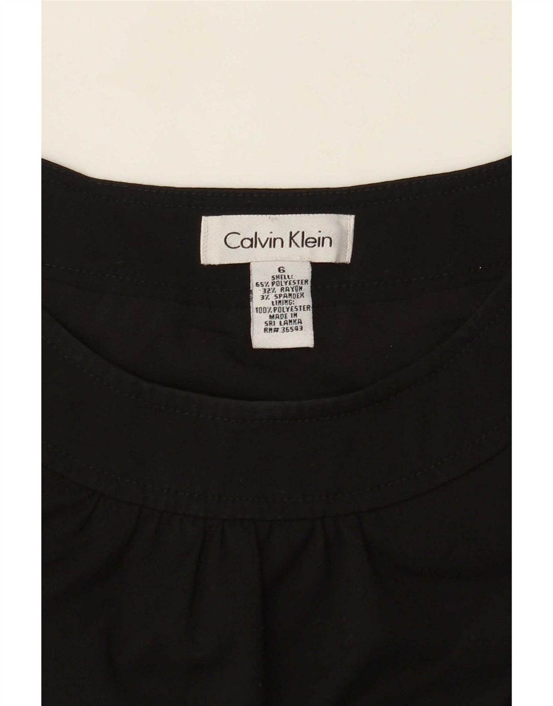 Calvin Klein Damen Ärmelloses Etuikleid US 6 Medium Schwarz Polyester