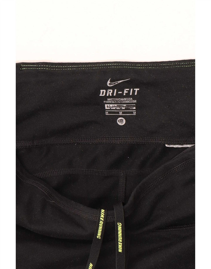 Nike Damen Dri Fit Capri Leggings UK 14 Medium Schwarz